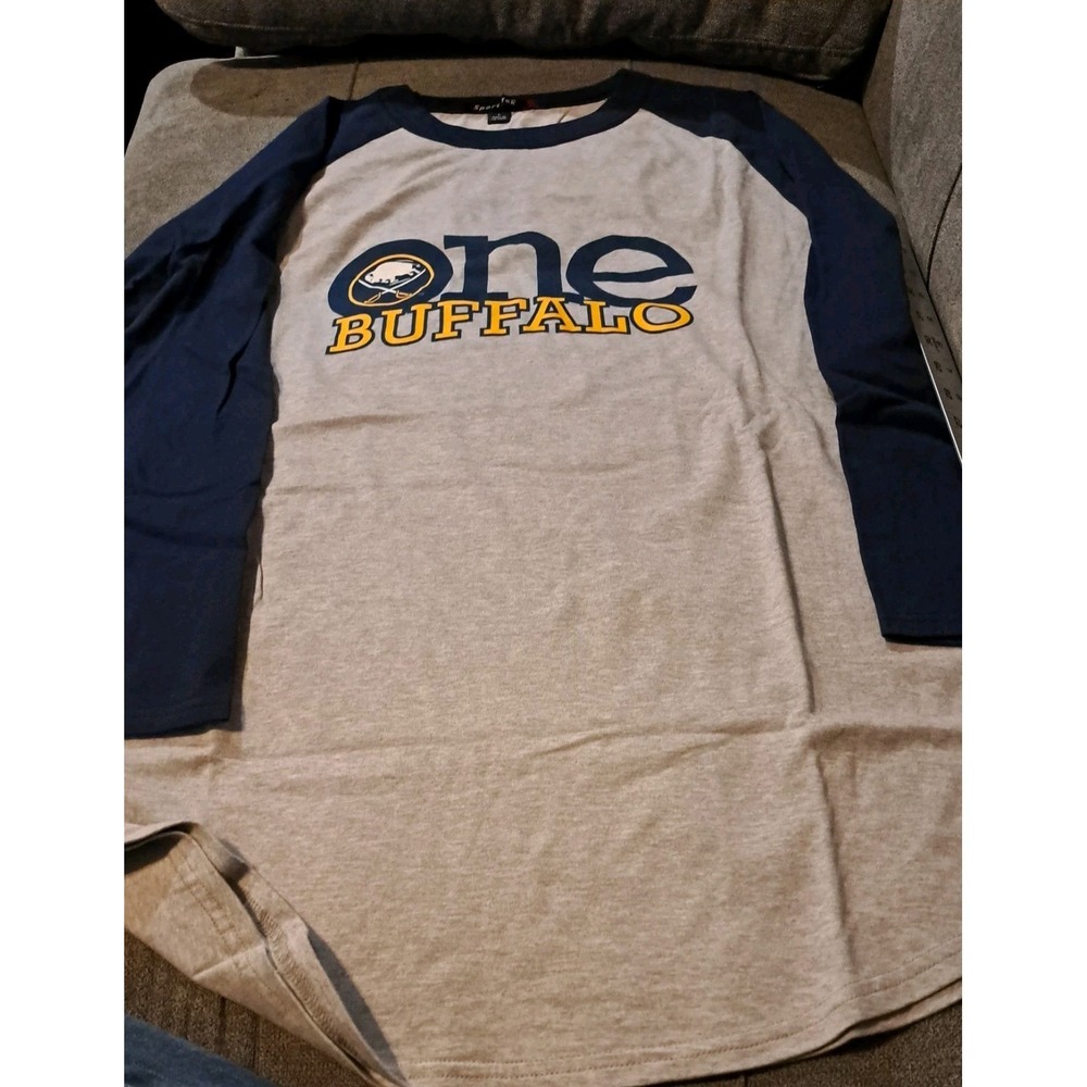 Mens Sz Lg One Buffalo Sports Tek Buffalo Sabres Lg Sleeve Shirt Hockey NHL